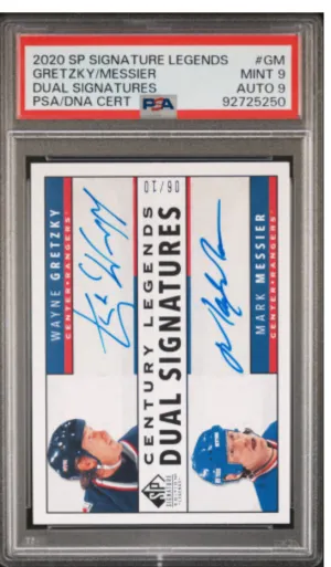 2020-21 SP Signature Edition Legends Gretzky/Messier Century Legends Dual Auto /10- READ BELOW back
