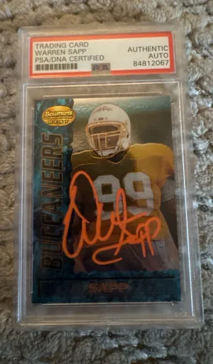 1995 Bowman’s Best Warren Sapp Auto front
