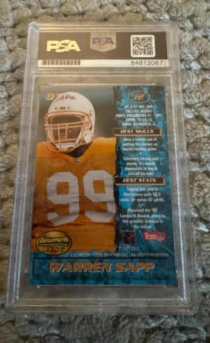 1995 Bowman’s Best Warren Sapp Auto back