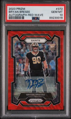 2023 Panini Prizm Bryan Bresee Autograph-Red Wave front