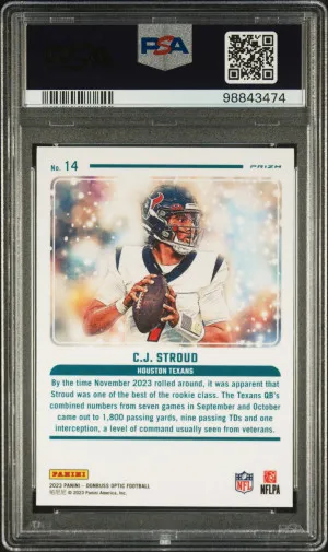 2023 Panini Donruss Optic Mythical CJ Stroud Rookie SSP back