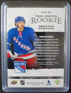 Brennan Othmann Exquisite Dual Swatch Rookie /75 back