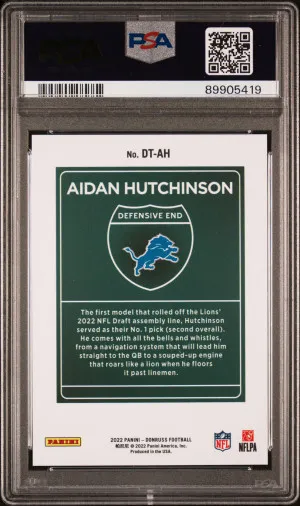 2022 Panini Donruss Downtown Aidan Hutchinson Downtown! back