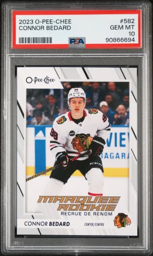 2023 Upper Deck O-Pee-Chee Connor Bedard Marquee Rookie PSA 10 front