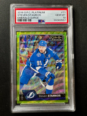 2016 O-Pee-Chee Platinum Steven Stamkos Emerald Surge front