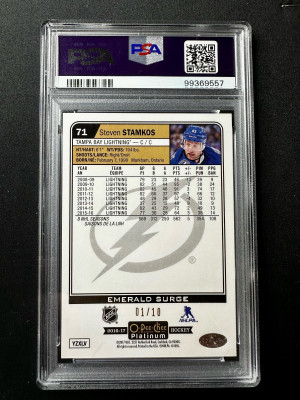 2016 O-Pee-Chee Platinum Steven Stamkos Emerald Surge back