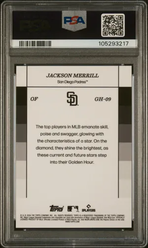 2024 Topps Black And White Golden Hour Jackson Merrill back