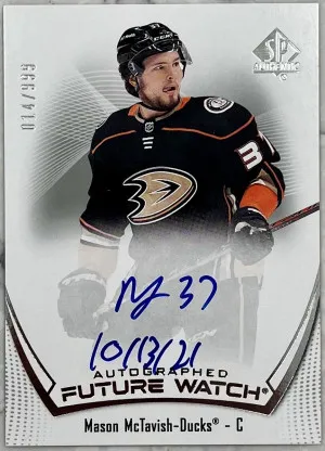 2021-22 SP Authentic Future Watch Auto Inscribed Mason McTavish front