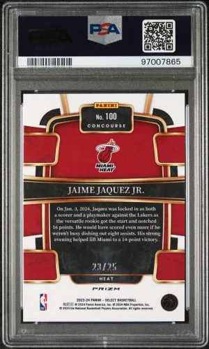 2023 Panini Select Jaime Jaquez Jr. Blue Disco /25 Rookie back
