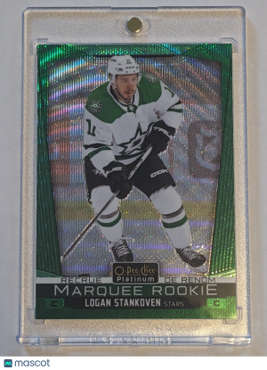 Logan Stankoven 2024-25 OPC #P-LS PLATINUM PREVIEW MARQUEE RC EMERALD SURGE /10 front