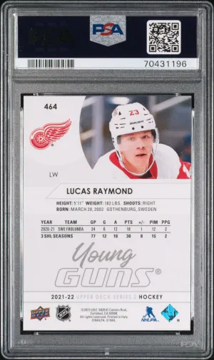 Lucas Raymond Young Guns PSA 10 back