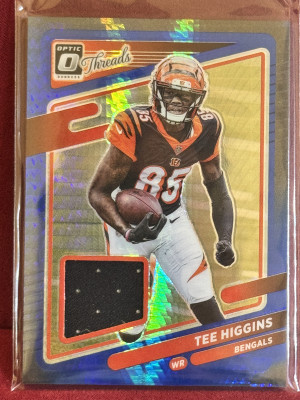 2021 Panini Donruss Optic Tee Higgins #TH-13 Blue Hyper Threads front