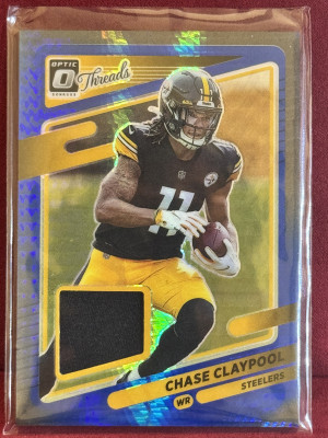 2021 Panini Donruss Optic Chase Claypool #TH-16 Blue Hyper Threads front