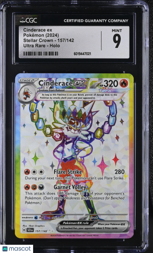 Pokémon Cinderace ex #157/142 English CGC 9 2024 Pokémon Stellar Crown front