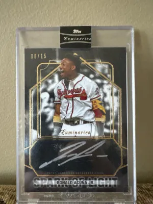 Ronald Acuna Jr Luminaries Silver Ink Auto /15 front