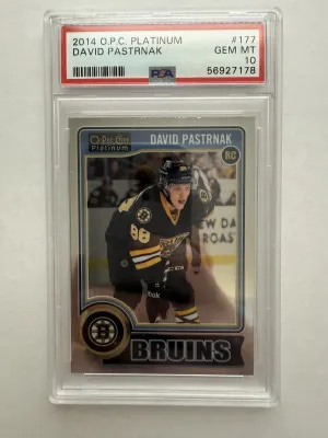 2014 O-Pee-Chee Platinum David Pastrnak PSA 10 Gem Mint front