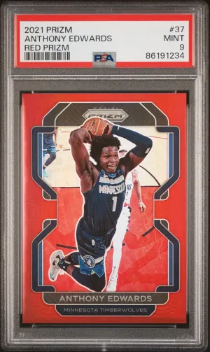 2021 Panini Prizm Anthony Edwards Red Prizm front