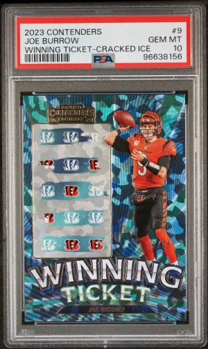 2023 Panini Contenders Winning Ticket Joe Burrow Winning Ticket-Cracked Ice front