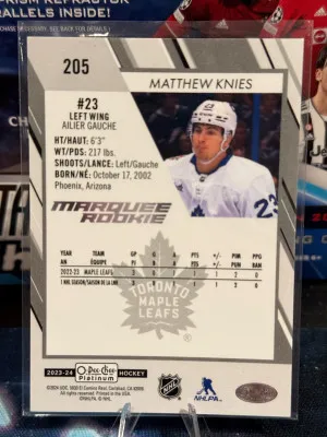 2023-24 O-Pee-Cher Platinum Matthew Knies Pond Hockey SSP Rookie back