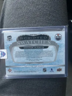 Connor Mcdavid 21-22 The Cup Scripted /35 Swatches back