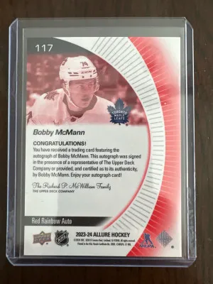 Bobby McMann Red Rainbow Auto Rookie back