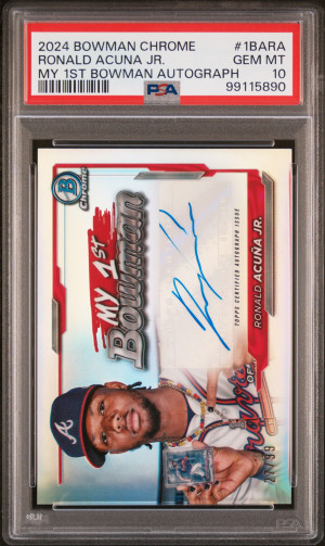 2024 Bowman Chrome My 1St Bowman Autographs Ronald Acuna Jr./99 front