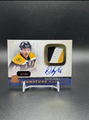 2013/14 David Krejci The Cup Signature Patches Boston Bruins THE CUP /99 front