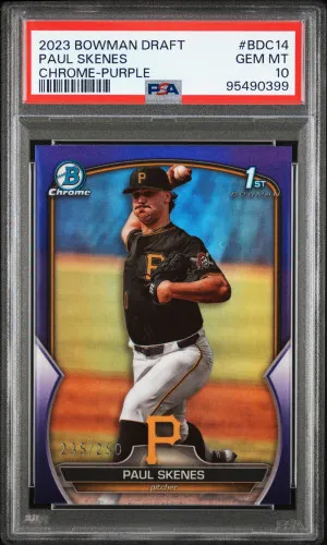 2023 Bowman Draft Paul Skenes Chrome #BDC14 - Purple Refractor /250 front
