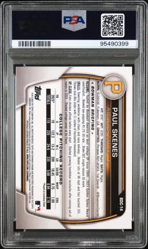 2023 Bowman Draft Paul Skenes Chrome #BDC14 - Purple Refractor /250 back