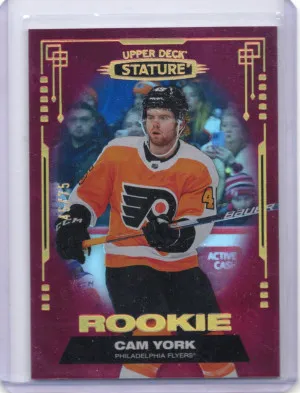 2021-22 Upper Deck Stature - Rookies Red #132 Cam York 45/75-Jersey Number front