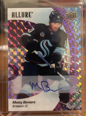 2023-24 Allure Matty Beniers Purple Diamond Auto 1/10 front