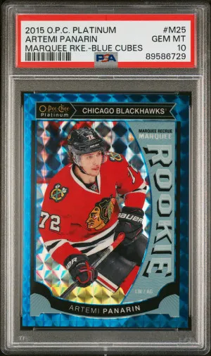 2015 O-Pee-Chee Platinum Marquee Rookies Artemi Panarin Marquee Rke.-Blue Cubes front
