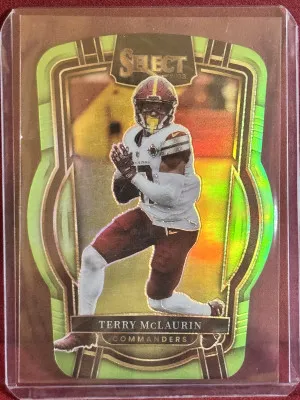 2022 Panini Select Terry McLaurin #201 Green Die-Cut Prizm #/299 front