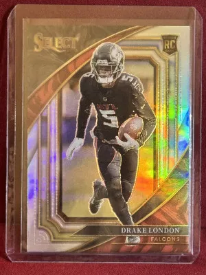 2022 Panini Select Drake London #356 Silver Suite Level Prizm RC front