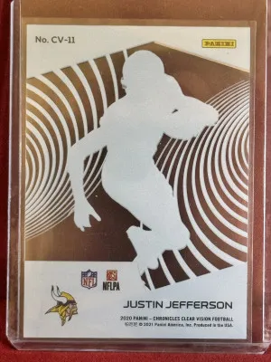 2020 Panini Chronicles Justin Jefferson #CV-11 Clear Vision RC back