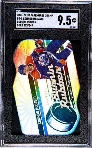 2023-24 Parkhurst Champions CONNOR MCDAVID /349 Burnin’ Rubber front