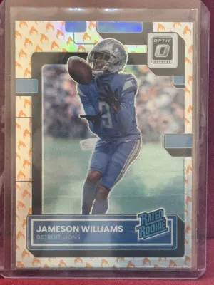 2022 Panini Donruss Optic Jameson Williams #208 Fire Emoji Rated Rookie front