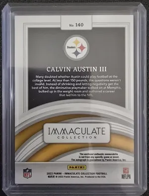 2022 Immaculate Calvin Austin RPA #/99 back