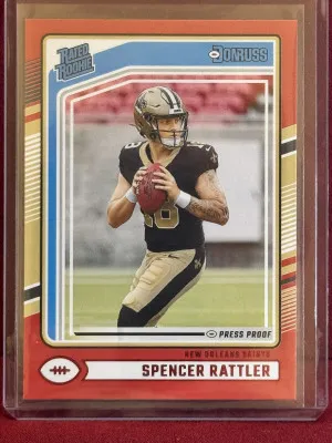 2024 Panini Donruss Spencer Rattler #359 Red Press Proof Rated Rookie front