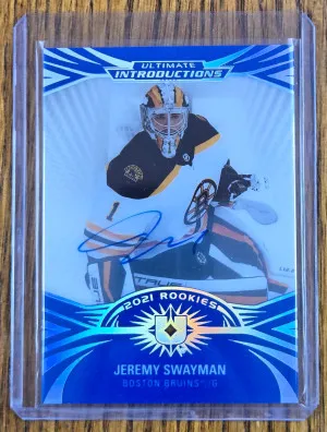 2021-22 Upper Deck Ultimate Collection Introductions Auto - Jeremy Swayman front