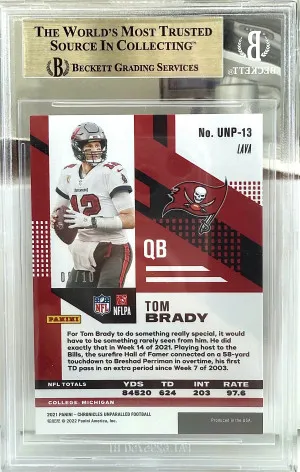 2021 Chronicles Unparalleled Tom Brady Lava /10 BGS 9.5 back