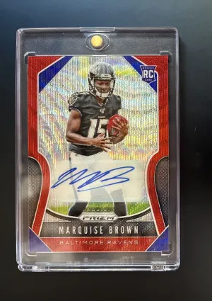 2019 Panini Prizm Marquise Hollywood Brown Red Wave Rookie Auto /149 front
