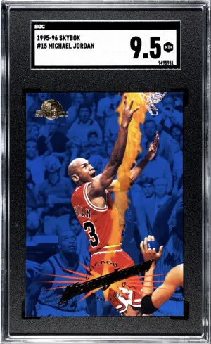 1995-96 SKYBOX#15 MICHAEL JORDAN SGC 9.5 POP 10* front