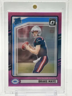 2024 Donruss Drake Maye Optic Preview Pink front