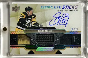 2019 Upper Deck Engrained Sidney Crosby Complete Stick Signatures /25 front