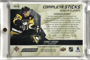 2019 Upper Deck Engrained Sidney Crosby Complete Stick Signatures /25 back