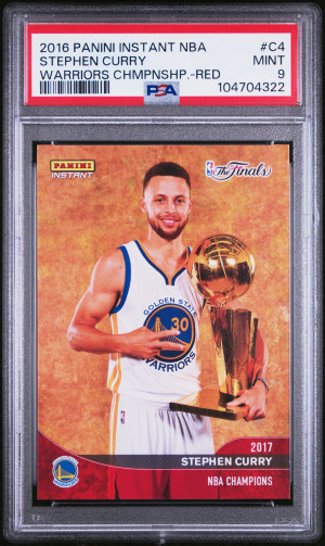 2016 Panini Instant Warriors Championship Stephen Curry Warriors Chmpnshp.-Red front