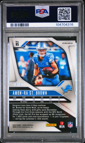 2024 Panini Prizm Amon-Ra St. Brown Orange Wave /60 back