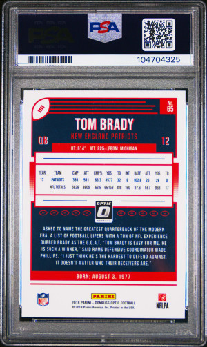 2018 Panini Donruss Optic Tom Brady back