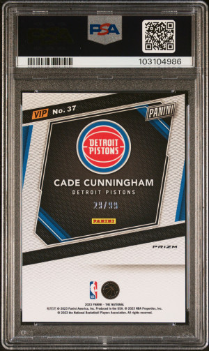 2023 Panini National Vip Gold Cade Cunningham Green Sparkle /99 back